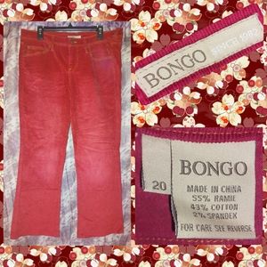 BONGO brand Rust Red Flare Leg Corduroy Pants Jrs Plus Sz 20